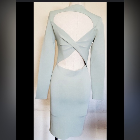 Alice + Olivia Estelle Bodycon Sage Green Sz S - Picture 2 of 6